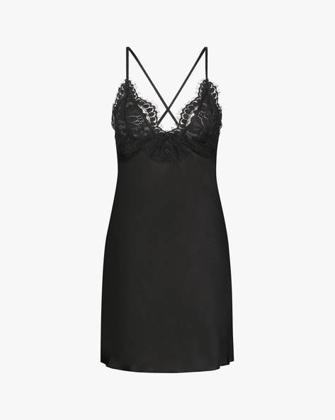 Buy Tease Satin Lace-Trim Mini Slip - Order Slips online 1123703700 -  Victoria's Secret US