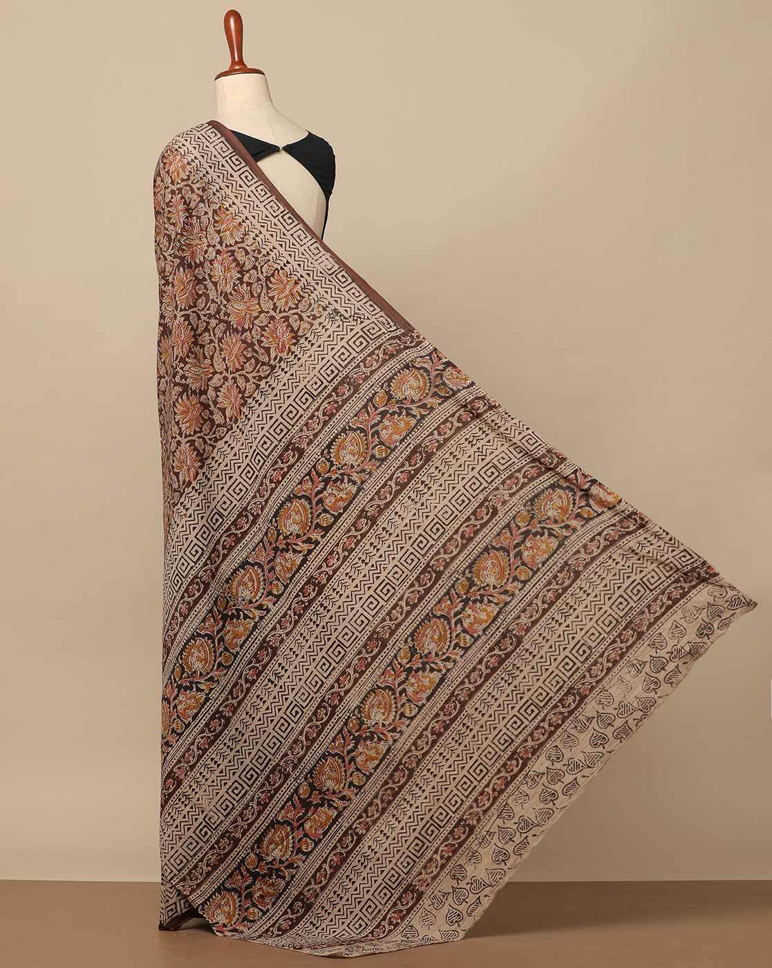 Buy Multicoloured Sarees for Women by Sun Kalamkari Online | Ajio.com