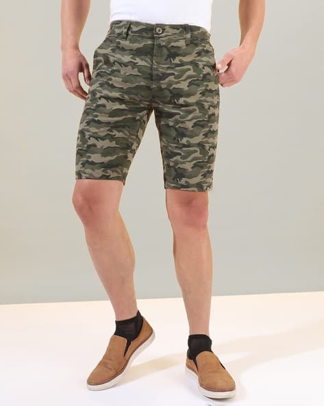 Buy Olive Green Shorts 3/4ths for Men by The Indian Garage Co
