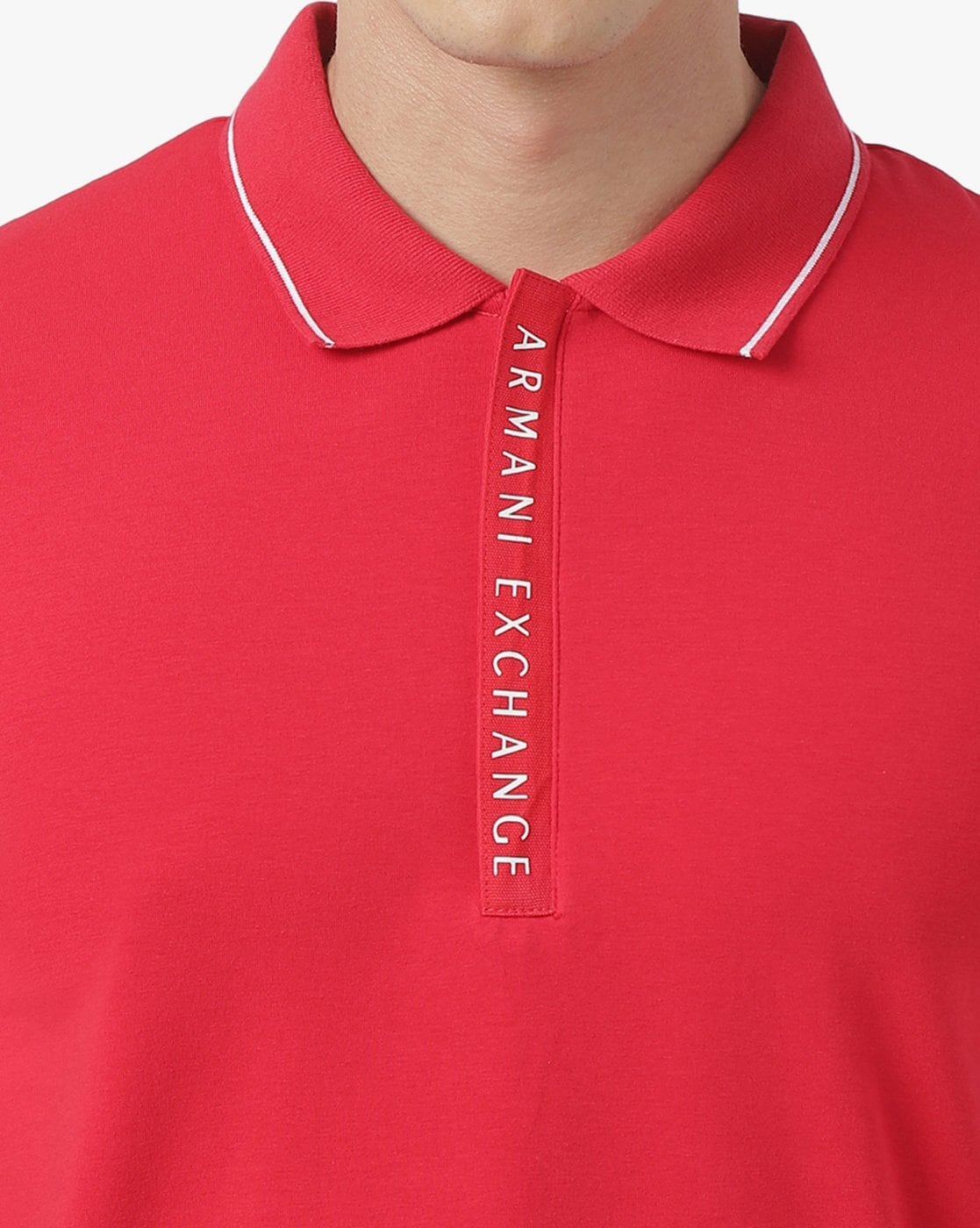 Armani red polo clearance shirt