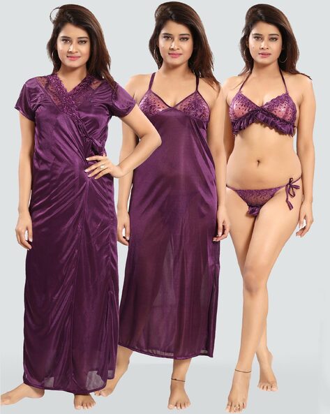 Satin Bra Nightdresses - Buy Satin Bra Nightdresses online in India
