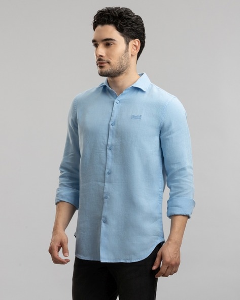 Blue Men Linen Shirt at Rs 350 in Hubli