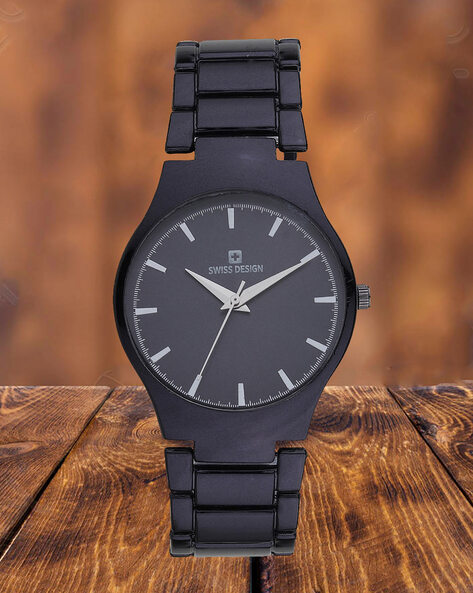 Swiss watch clearance black