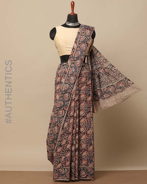 Women's Cotton Kalamkari Printed Saree Chickoo - TASARIKA | Saree designs, Cotton  saree, Fancy sarees