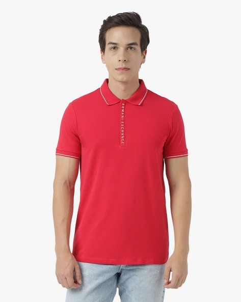 Armani red outlet polo shirt