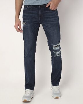 Hollister straight fit dry process wash jeans in dark wash