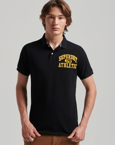 Black athletic cheap polo