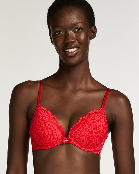 Red push hot sale up bra