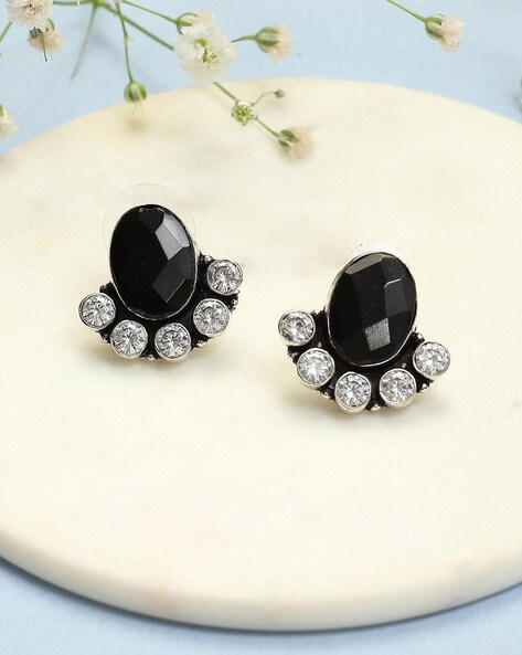 Buy Black Diamond Stud Earrings Designs Online in India | Candere by Kalyan  Jewellers