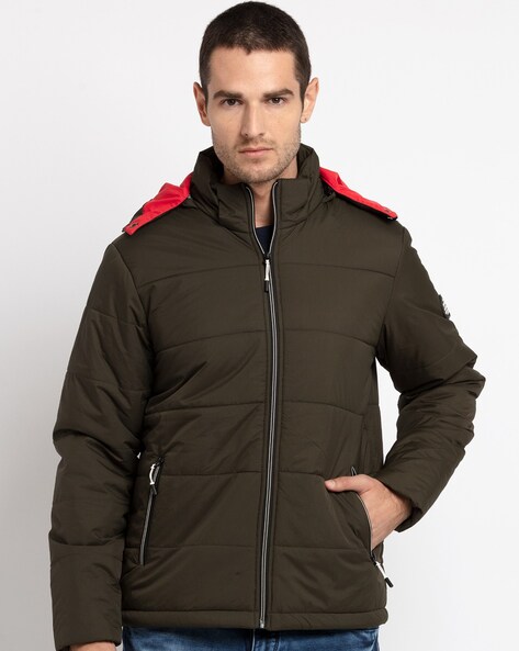 Buy Blue Quilted Jacket for Men With Hood | Status Quo