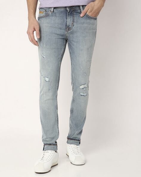 Buy LZard Men Light Blue Slim Clean Look Stretch Jeans Online at Best  Prices in India - JioMart.