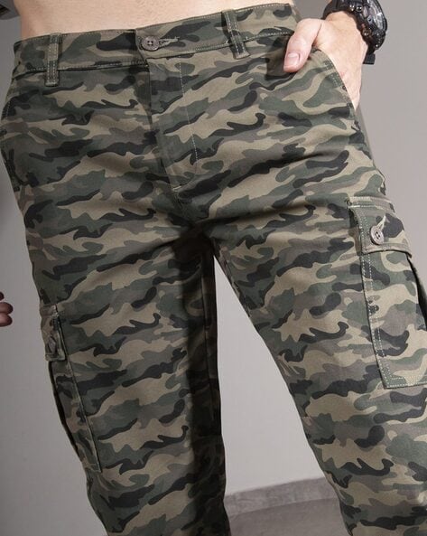 Cotton Printed Mens Army Cargo Jogger Pants