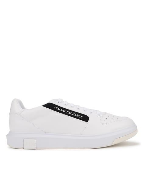 Side Logo Inserts Lace-Up Sneakers