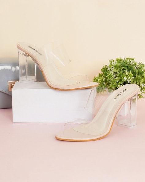 Transparent Heels Stone Buckle Shoes for Ladies Online Pakistan – Spunky  Mart