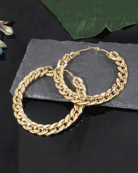 Bottega Veneta Gold Chain Link Hoop Earrings Bottega Veneta