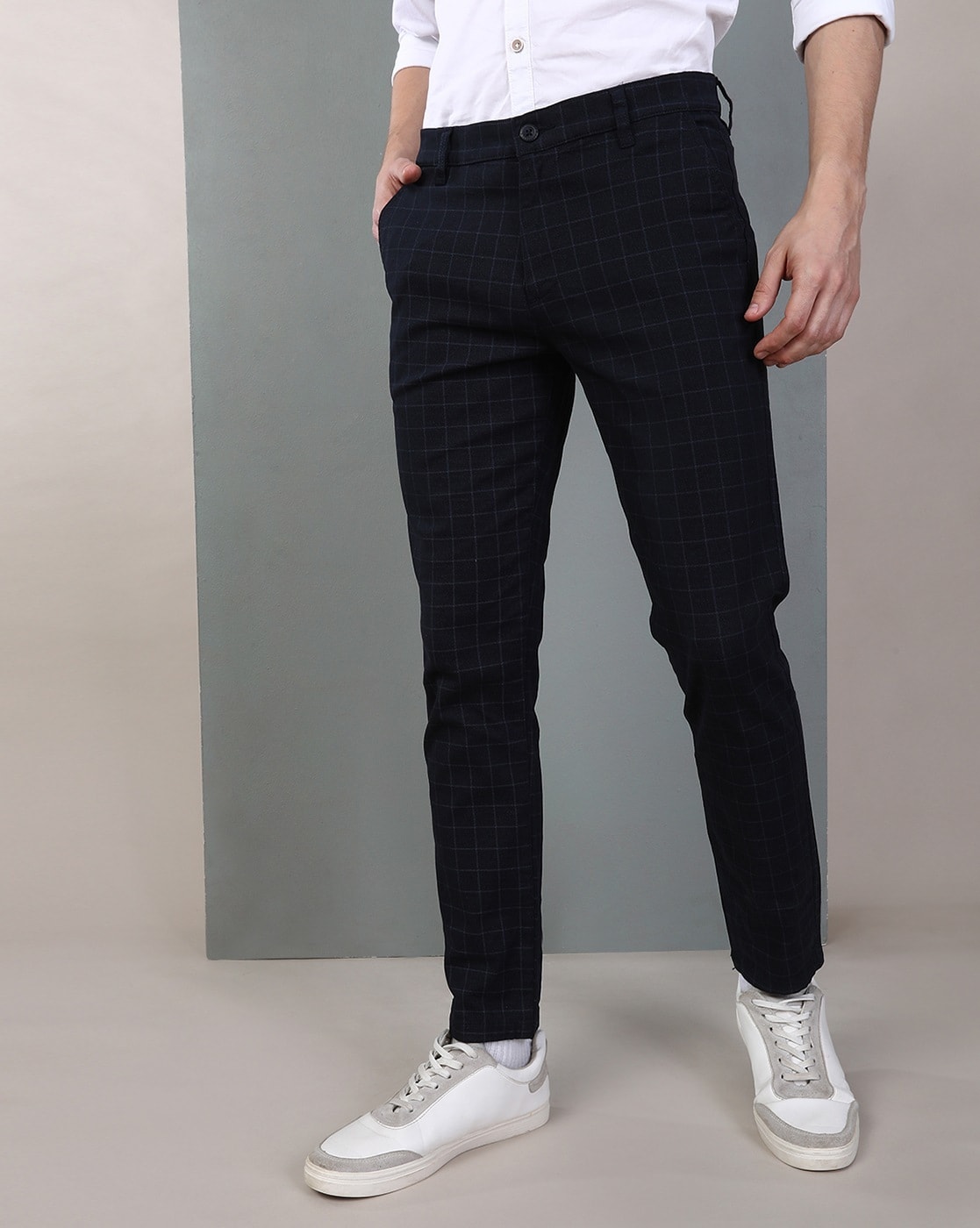 Buy Navy Blue Trousers & Pants for Men by The Indian Garage Co