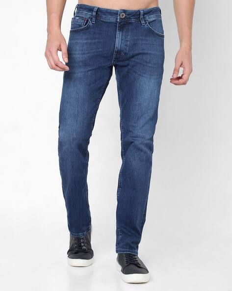 Albert Simple Washed Distressed Slim Fit Jeans