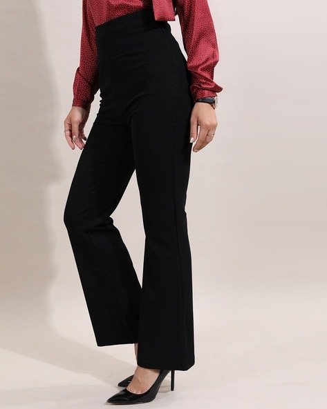  OTHER STORIES Tight Ribbed Flared Trousers in Black