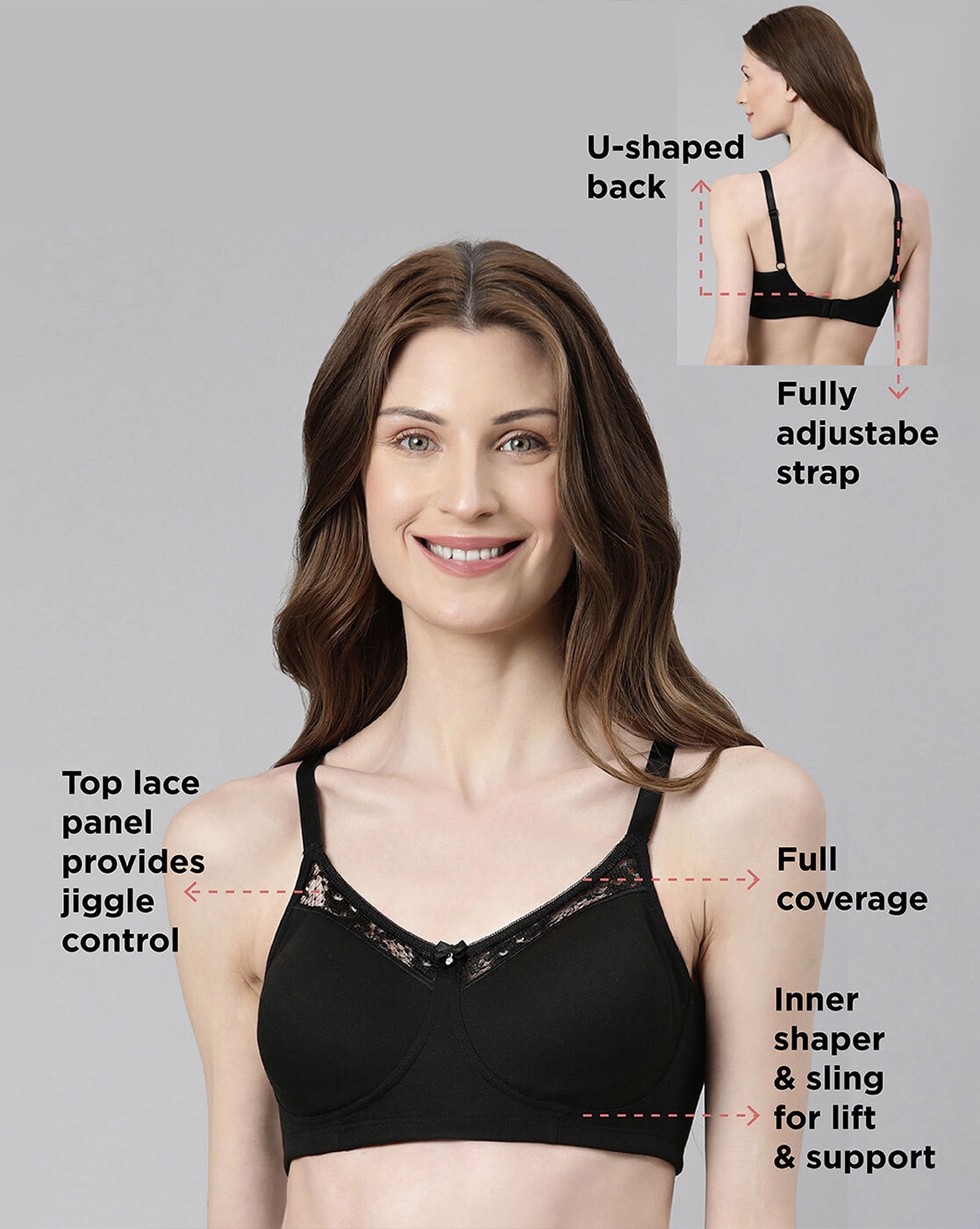 Buy Black Bras for Women by ENAMOR Online