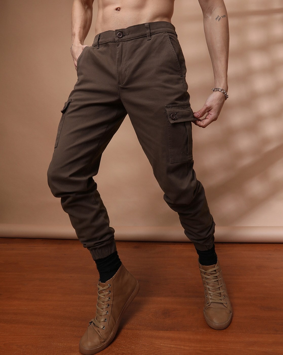 Buy Brown Trousers & Pants For Men By The Indian Garage Co Online | Ajio.Com