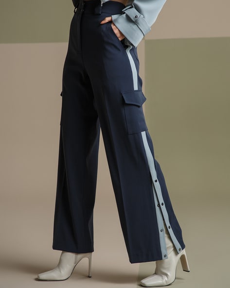 Flared Pants with Two Side Pockets