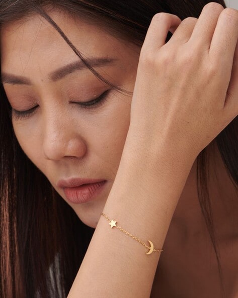 Buy SISGEM 14K, 18K Gold Bracelets for Women Girls, Bead Ball Dainty Thin  Chain Bracelets Real Gold, 6.35