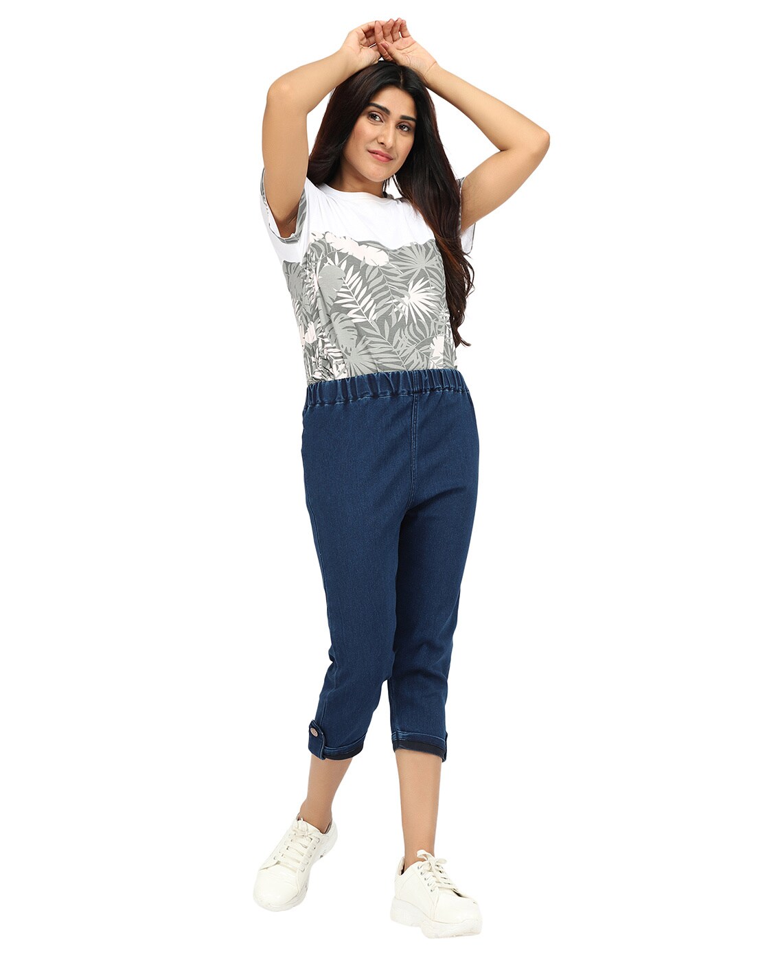 Buy Blue Trousers & Pants for Women by ANGELFAB Online