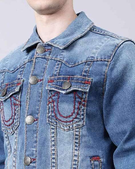 Trucker Denim Mens Jean Jacket True Religion Buy Blue Jackets