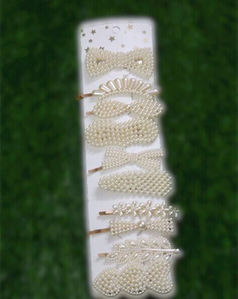 Pinapes Set of 10 Pearl Hair Clips