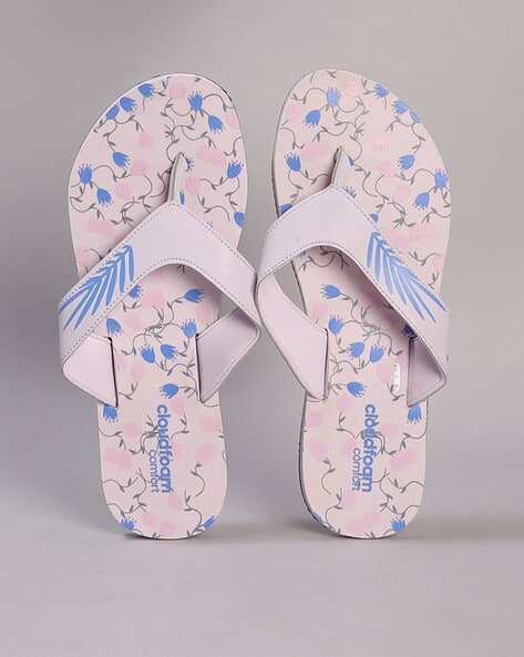 ADIDAS Women Floral Print Thong-Strap Flip-Flops