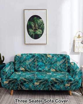 cortina eyelet curtain Abstract Print Three Seater Sofa Cover-picture-17