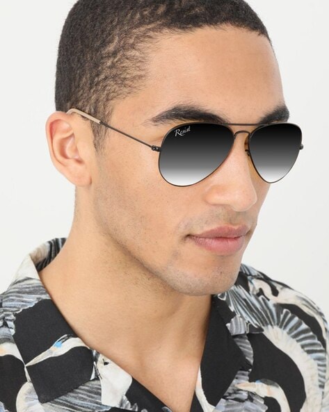 Black tinted aviator clearance sunglasses