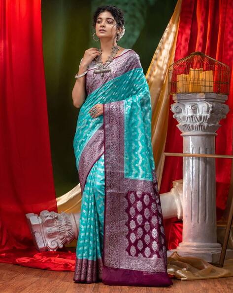 Green Zari Woven Art Silk Saree 5490SR03