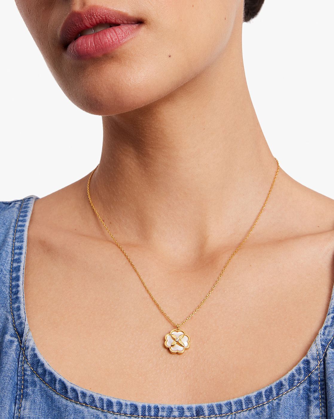 Shop kate spade new york Precious Bloom Silvertone, Resin & Cubic Zirconia  Mini Pendant Necklace | Saks Fifth Avenue