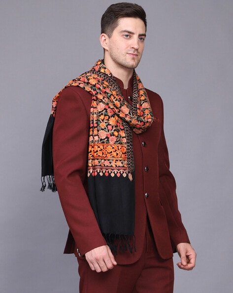 Buy Black Shawls & Wraps for Men by Weavers Villa Online