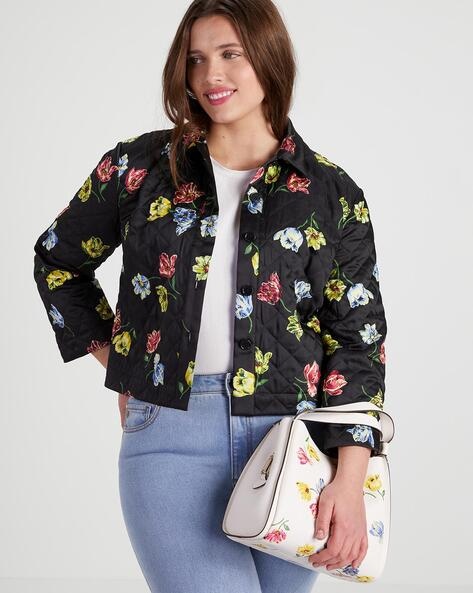 Buy KATE SPADE Quilted Placed Floral Jacket Black Color Women AJIO LUXE