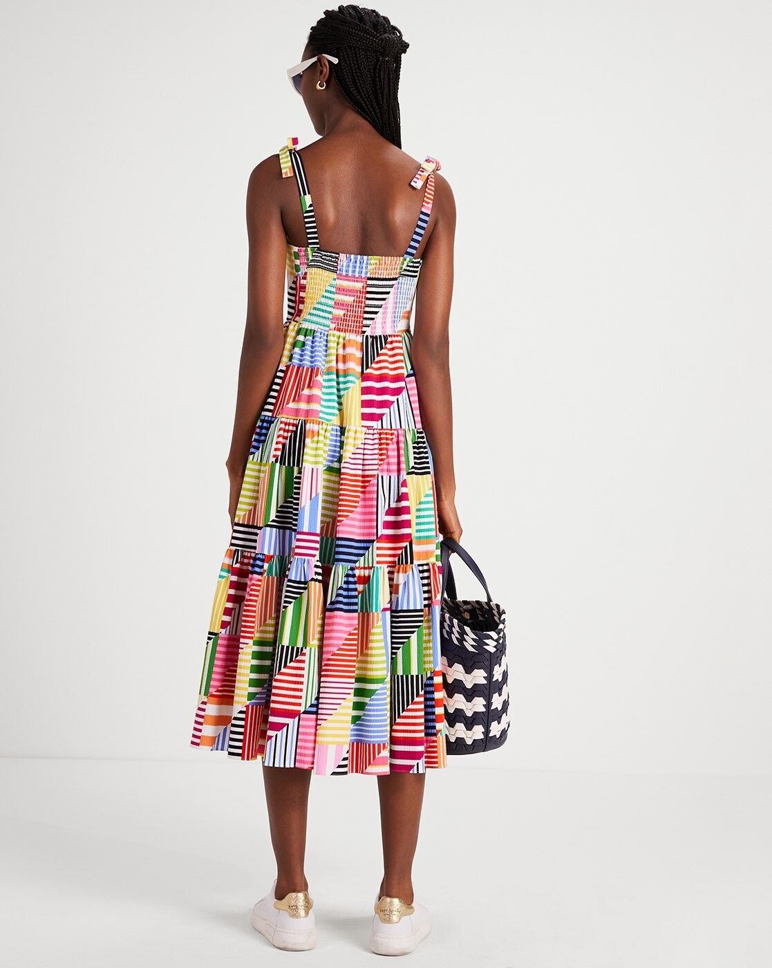 Buy KATE SPADE Striped Patchwork Tiered Dress Multicoloured Color Women AJIO LUXE