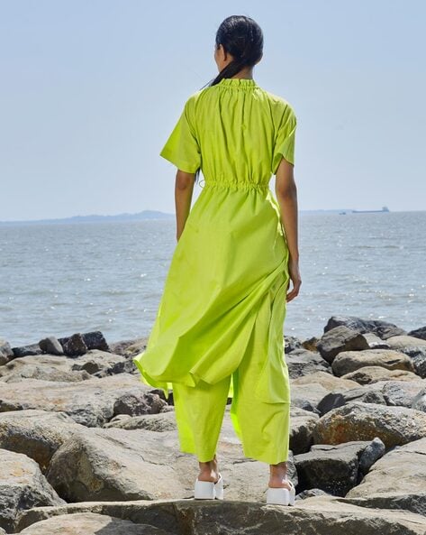 Buy ALAYA BY STAGE 3 Lime Green Solid Chanderi Flared Fit Women's Festive  Pants | Shoppers Stop