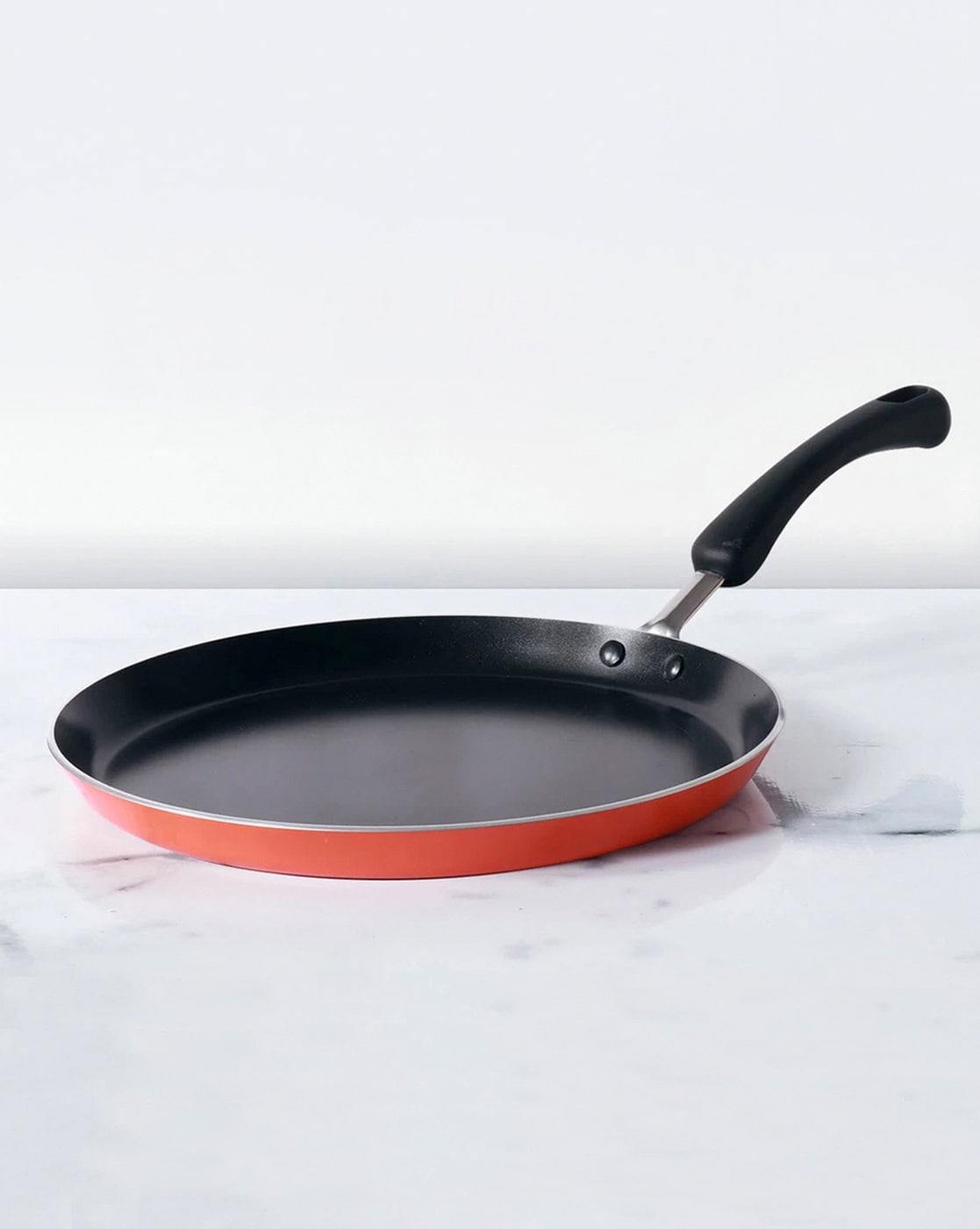 M&M-Meyer Pre-Seasoned Non-stick Cast Iron Flat Tawa, 24 cm, Black