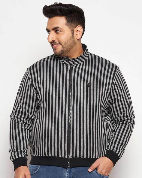 Striped bomber hotsell jacket mens