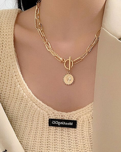 14k Gold Medallion Necklace – Sela Designs