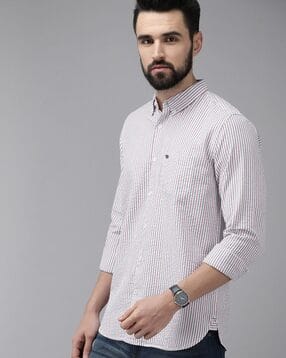 the bear house Striped Shirt with Spread Collar-picture-18