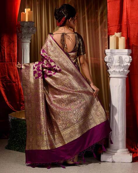 Party Wear, Reception, Wedding Purple and Violet color Georgette fabric  Saree : 1855597