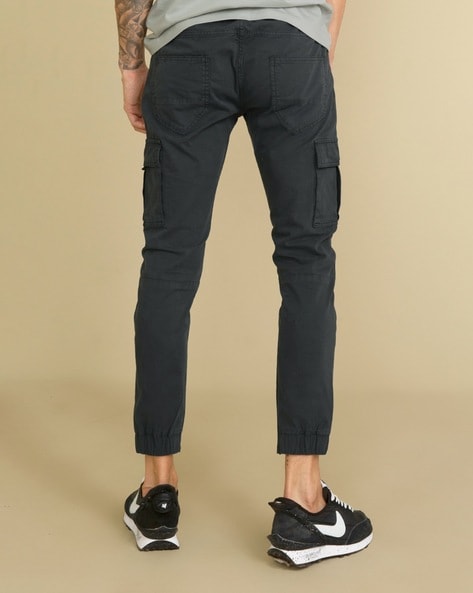 Buy The Souled Store Solids : Ash Grey Straight Fit Men Cargo Jeans online