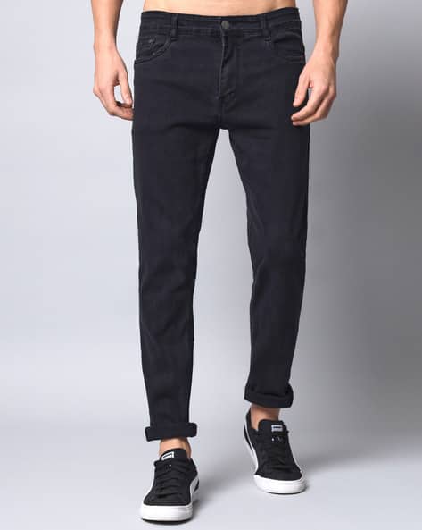 Washed Slim Fit Jeans with Insert Pockets