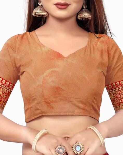 panchhi Woven Design Banarasi Silk Saree Blouse - Absolutely Desi