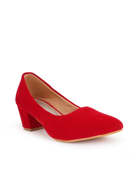 Block-heeled court shoes - Bright red - Ladies | H&M