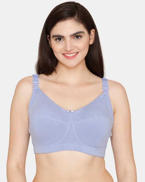 Fashiol Cotton Non-Padded and Non-Wired Maternity Nursing Feeding Bra for  Women
