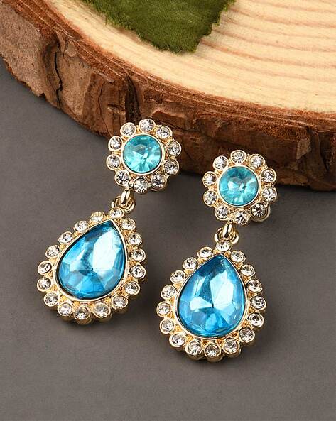 Ethnic Blue Ladies Gemstone Gold Plated Stud Earrings at Rs 99/pair in  Jaipur-baongoctrading.com.vn