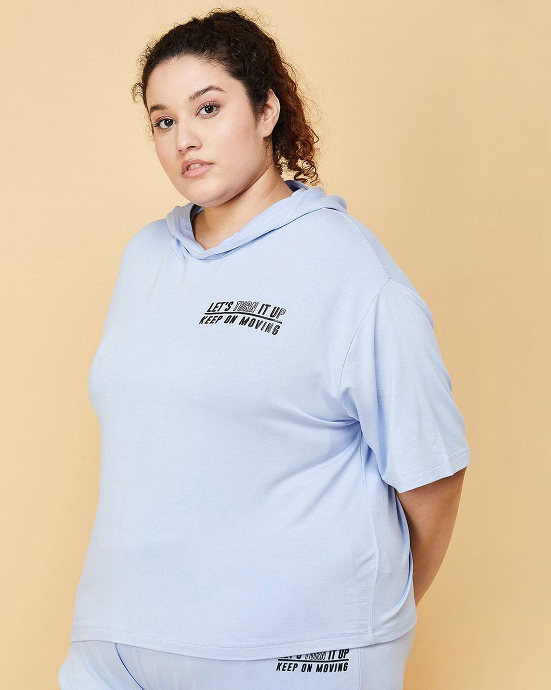 Buy Blue Sweatshirt Hoodies for Women by max Online